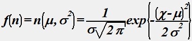 Математическая форма записи нормального распределения