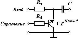 Простейшая схема ключа на транзисторе