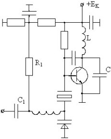 Схема кварцевого автогенератора с ЧМ