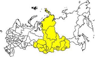 Состав федеральных округов на карте 2